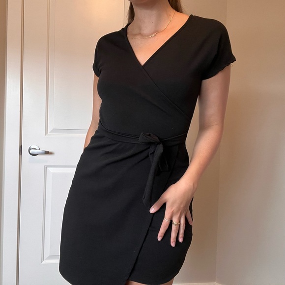 Black Wrap Dress - Picture 2 of 9